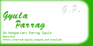 gyula parrag business card